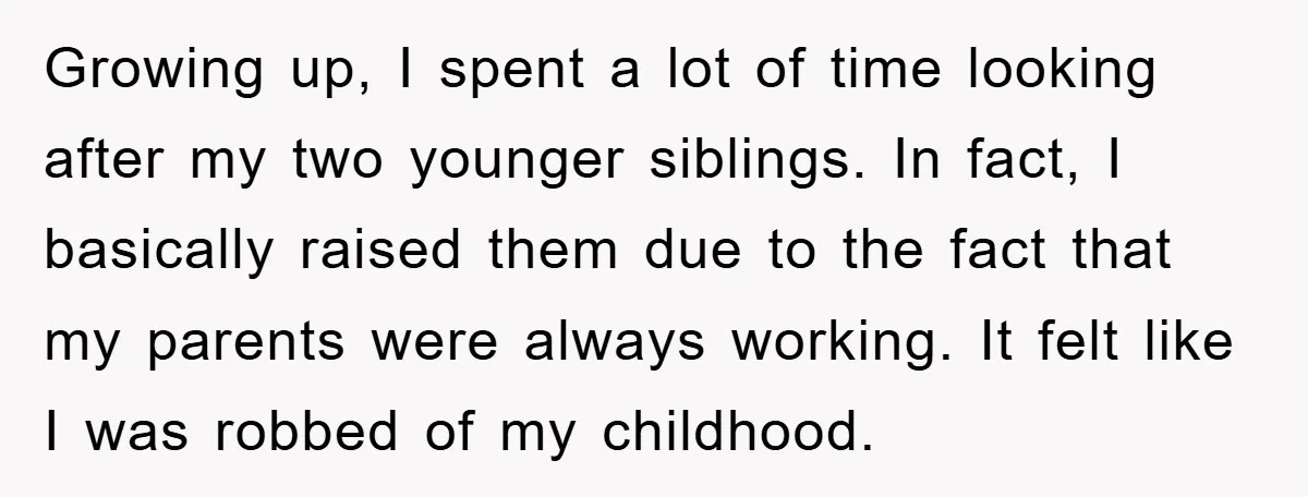 Growing up, I spent a lot of time looking after my two younger siblings. In fact, I basically raised them due to the fact that my parents were always working....