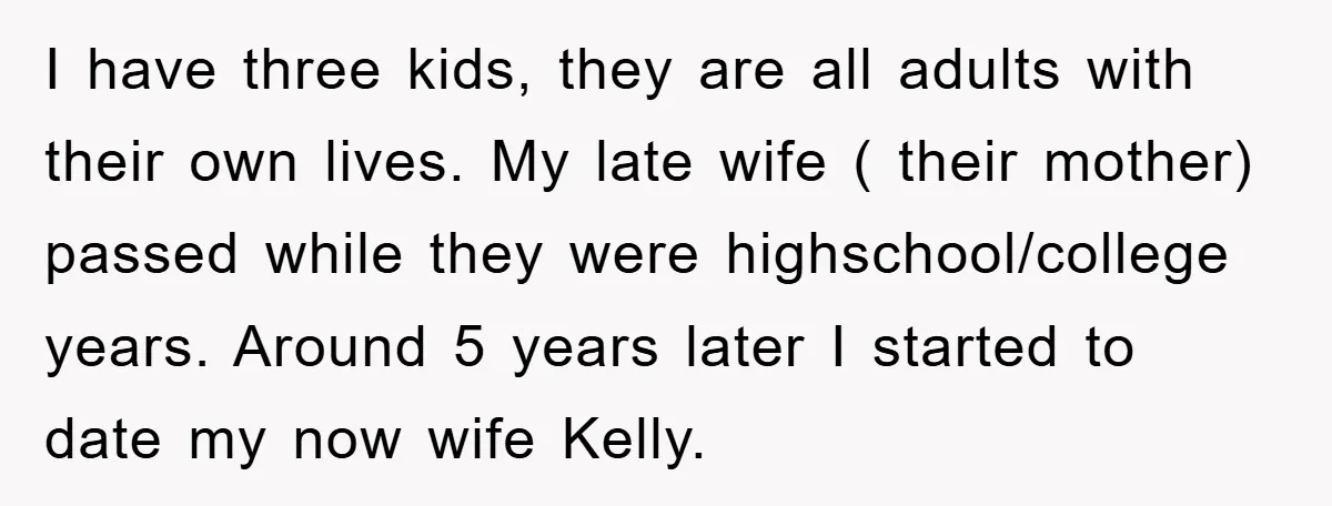 I have three kids, they are all adults with their own lives. My late wife ( their mother) passed while they were highschool/college years. Around 5 years later I started...