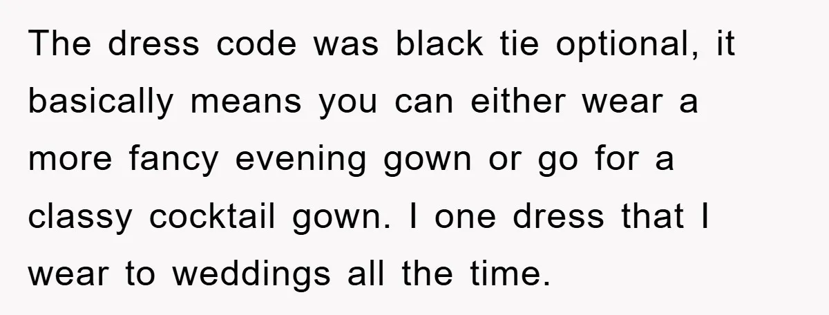 The dress code was black tie optional, it basically means you can either wear a more fancy evening gown or go for a classy cocktail gown. I one dress that...