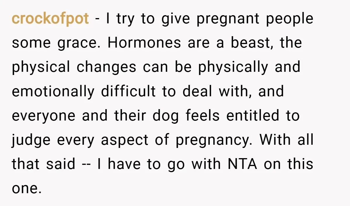 crockofpot − I try to give pregnant people some grace. Hormones are a beast, the physical changes can be physically and emotionally difficult to deal with, and everyone and their...