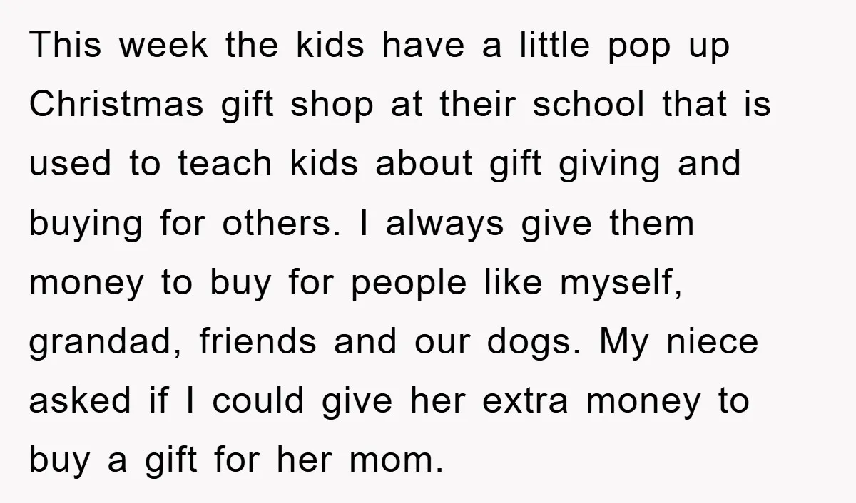This week the kids have a little pop up Christmas gift shop at their school that is used to teach kids about gift giving and buying for others. I always...