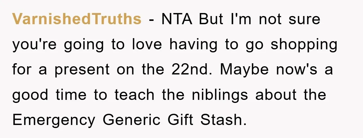 VarnishedTruths − NTA But I'm not sure you're going to love having to go shopping for a present on the 22nd. Maybe now's a good time to teach the niblings...