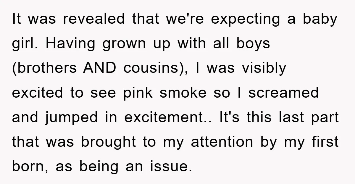 It was revealed that we're expecting a baby girl. Having grown up with all boys (brothers AND cousins), I was visibly excited to see pink smoke so I screamed and...