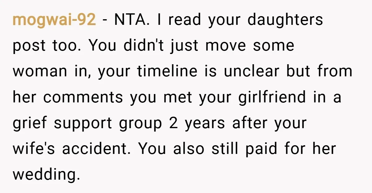 mogwai-92 − NTA. I read your daughters post too. You didn't just move some woman in, your timeline is unclear but from her comments you met your girlfriend in a...