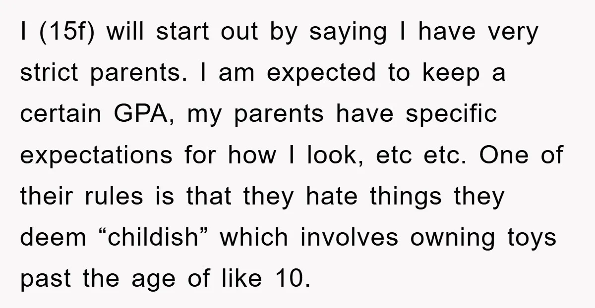 I (15f) will start out by saying I have very strict parents. I am expected to keep a certain GPA, my parents have specific expectations for how I look, etc...