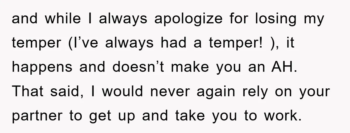 and while I always apologize for losing my temper (I’ve always had a temper! ), it happens and doesn’t make you an AH. That said, I would never again rely...