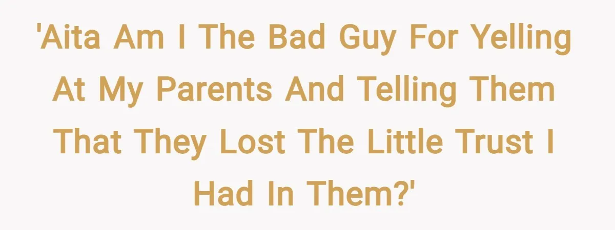 'AITA Am I the bad guy for yelling at my parents and telling them that they lost the little trust I had in them?'