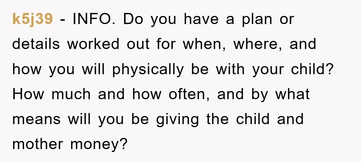 k5j39 − INFO. Do you have a plan or details worked out for when, where, and how you will physically be with your child? How much and how often, and...