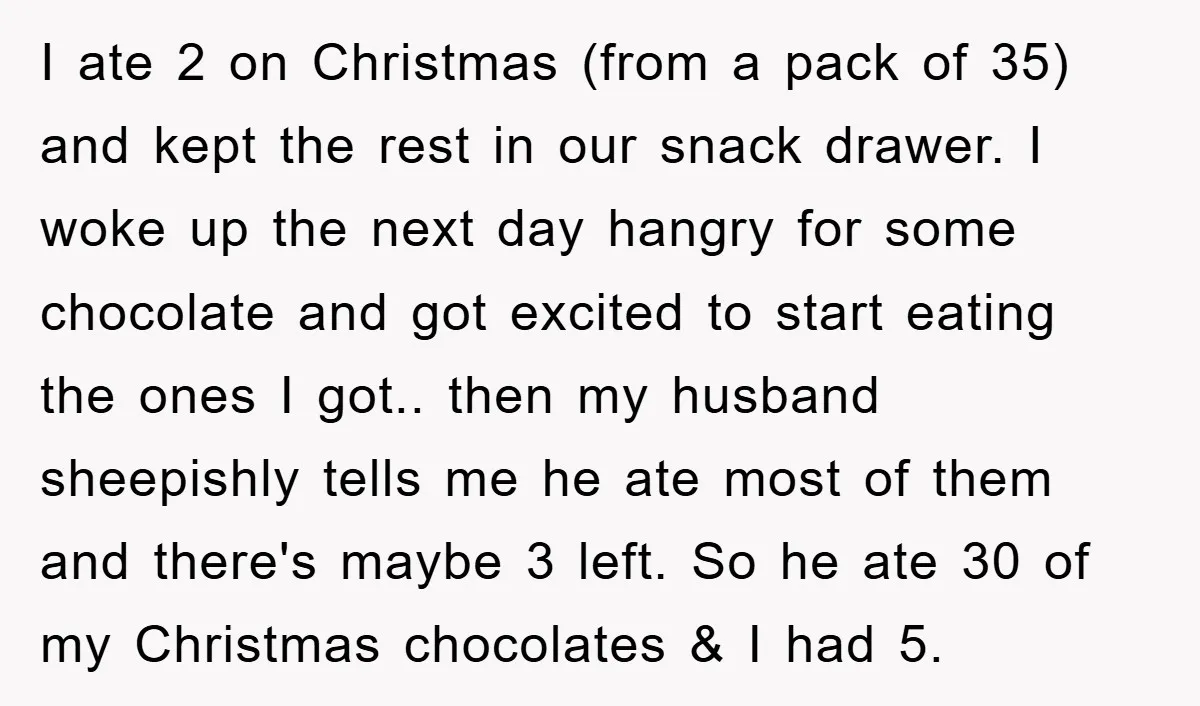I ate 2 on Christmas (from a pack of 35) and kept the rest in our snack drawer. I woke up the next day hangry for some chocolate and got...