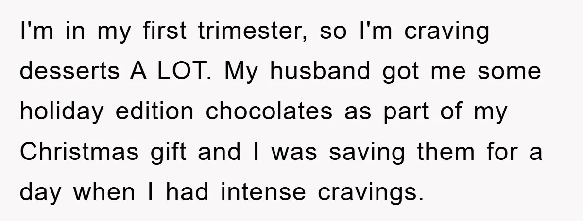 I'm in my first trimester, so I'm craving desserts A LOT. My husband got me some holiday edition chocolates as part of my Christmas gift and I was saving them...