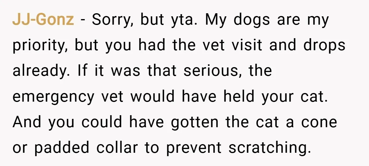 JJ-Gonz − Sorry, but yta. My dogs are my priority, but you had the vet visit and drops already. If it was that serious, the emergency vet would have held...