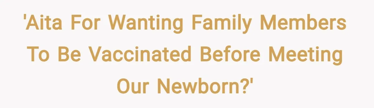 'AITA for wanting family members to be vaccinated before meeting our newborn?'