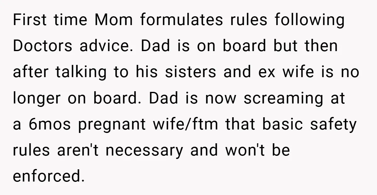 First time Mom formulates rules following Doctors advice. Dad is on board but then after talking to his sisters and ex wife is no longer on board. Dad is now...