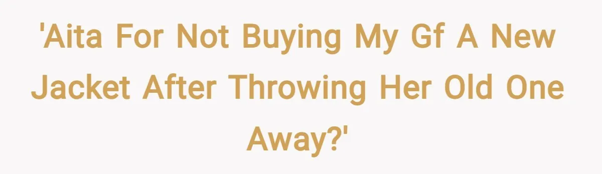 'AITA for not buying my GF a new jacket after throwing her old one away?'