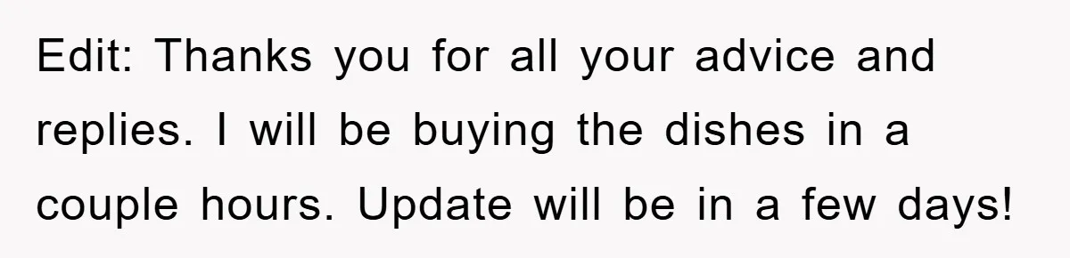 Edit: Thanks you for all your advice and replies. I will be buying the dishes in a couple hours. Update will be in a few days!
