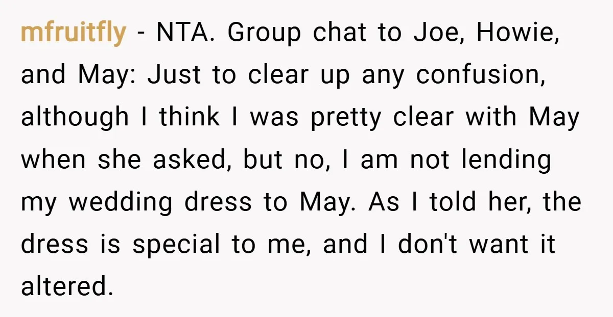 mfruitfly − NTA. Group chat to Joe, Howie, and May: Just to clear up any confusion, although I think I was pretty clear with May when she asked, but no,...