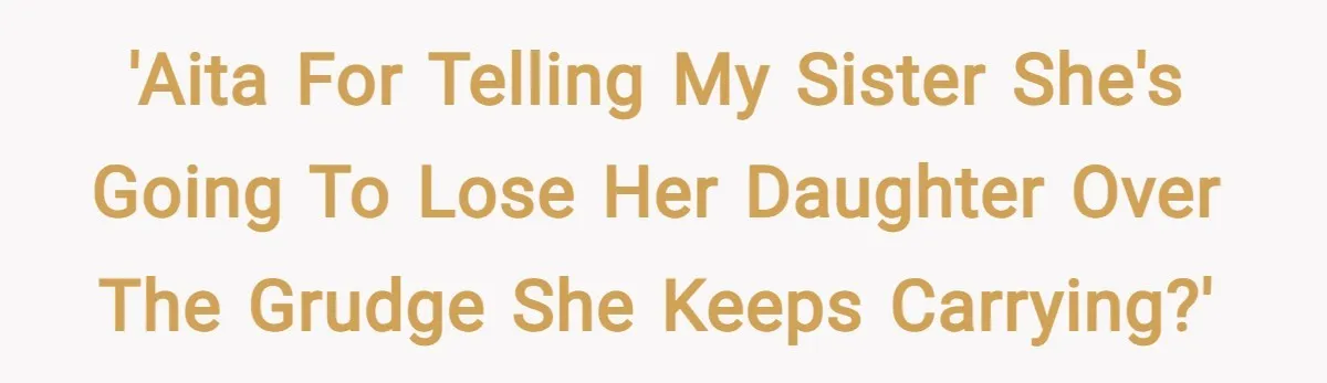 'AITA for telling my sister she's going to lose her daughter over the grudge she keeps carrying?'