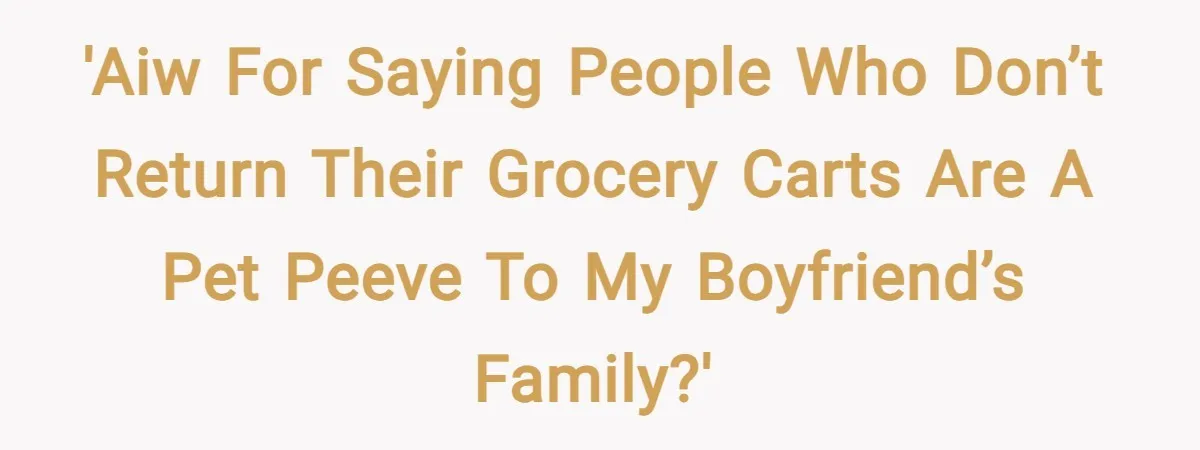 'AIW for saying people who don’t return their grocery carts are a pet peeve to my boyfriend’s family?'