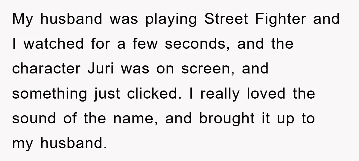 My husband was playing Street Fighter and I watched for a few seconds, and the character Juri was on screen, and something just clicked. I really loved the sound of...
