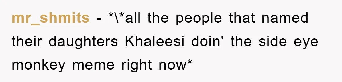 mr_shmits − *\*all the people that named their daughters Khaleesi doin' the side eye monkey meme right now*