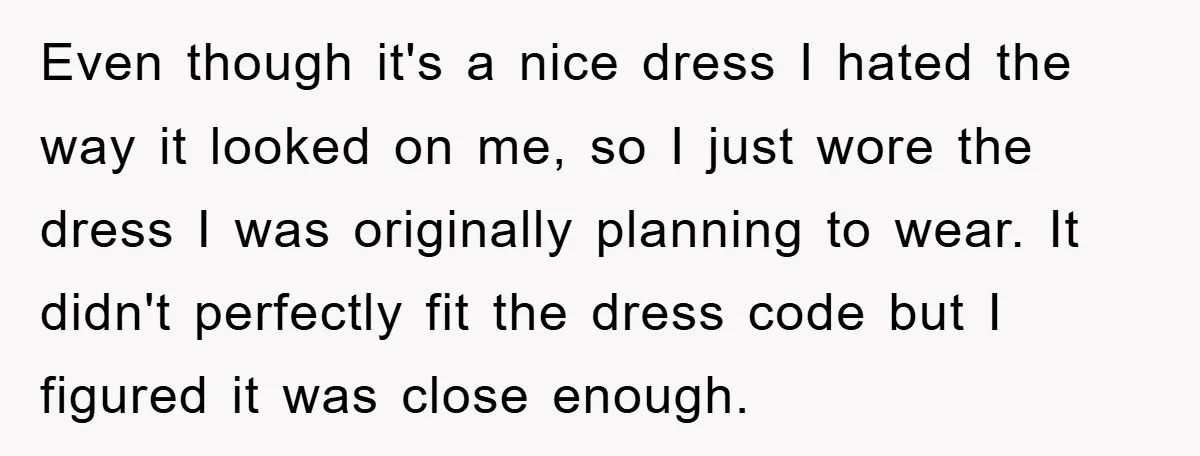 Even though it's a nice dress I hated the way it looked on me, so I just wore the dress I was originally planning to wear. It didn't perfectly fit...