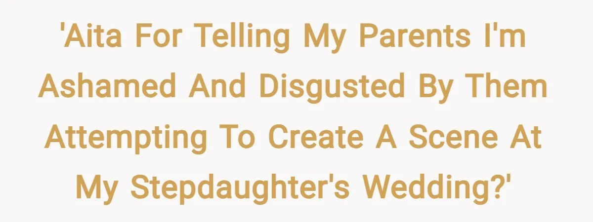 'AITA for telling my parents I'm ashamed and disgusted by them attempting to create a scene at my stepdaughter's wedding?'