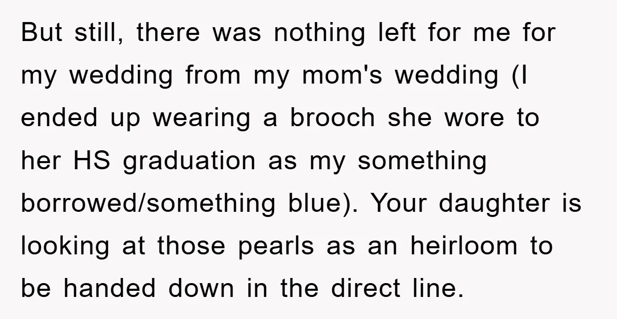 But still, there was nothing left for me for my wedding from my mom's wedding (I ended up wearing a brooch she wore to her HS graduation as my something...