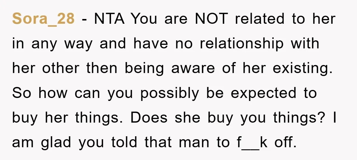Sora_28 − NTA You are NOT related to her in any way and have no relationship with her other then being aware of her existing. So how can you possibly...