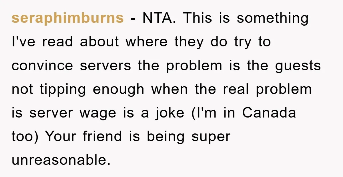 seraphimburns − NTA. This is something I've read about where they do try to convince servers the problem is the guests not tipping enough when the real problem is server...