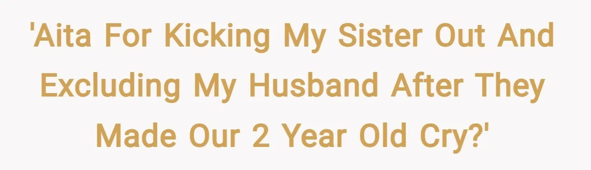 'AITA for kicking my sister out and excluding my husband after they made our 2 year old cry?'