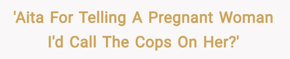 'AITA for telling a pregnant woman I'd call the cops on her?'