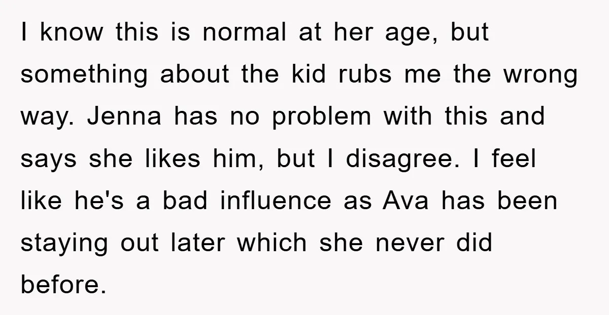 I know this is normal at her age, but something about the kid rubs me the wrong way. Jenna has no problem with this and says she likes him, but...