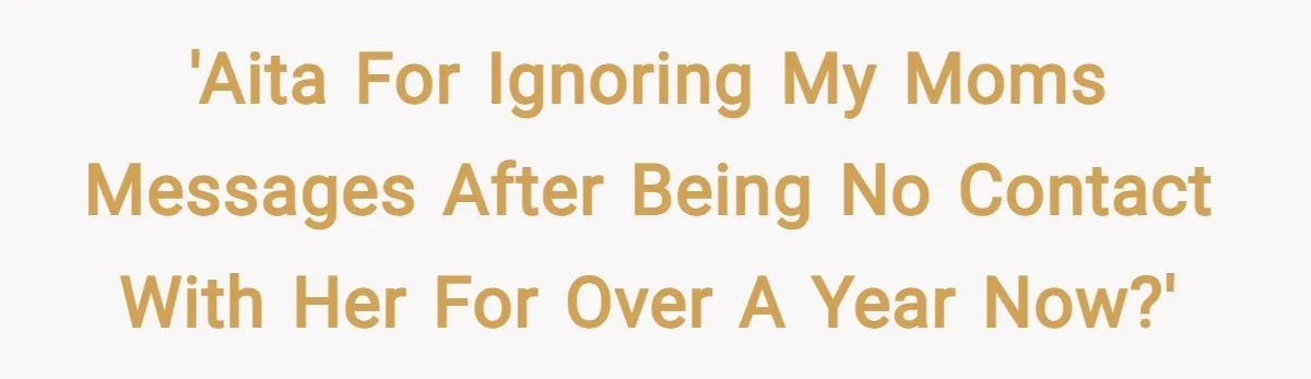 'AITA for ignoring my moms messages after being no contact with her for over a year now?'