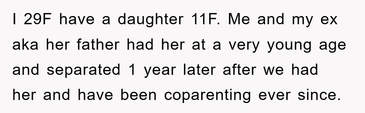 I 29F have a daughter 11F. Me and my ex aka her father had her at a very young age and separated 1 year later after we had her and...