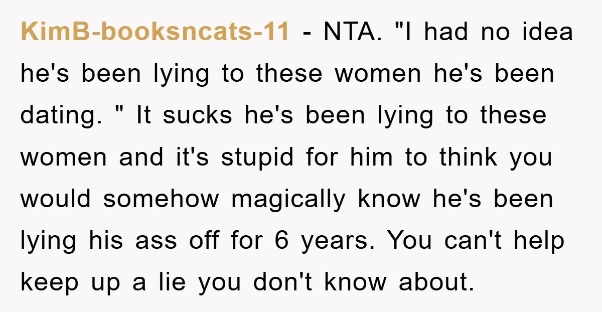 KimB-booksncats-11 − NTA. "I had no idea he's been lying to these women he's been dating. " It sucks he's been lying to these women and it's stupid for him...