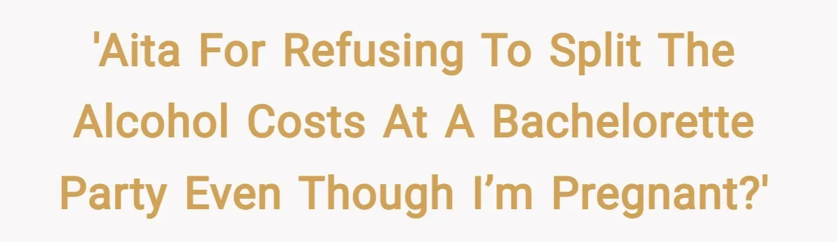 'AITA for refusing to split the alcohol costs at a bachelorette party even though I’m pregnant?'