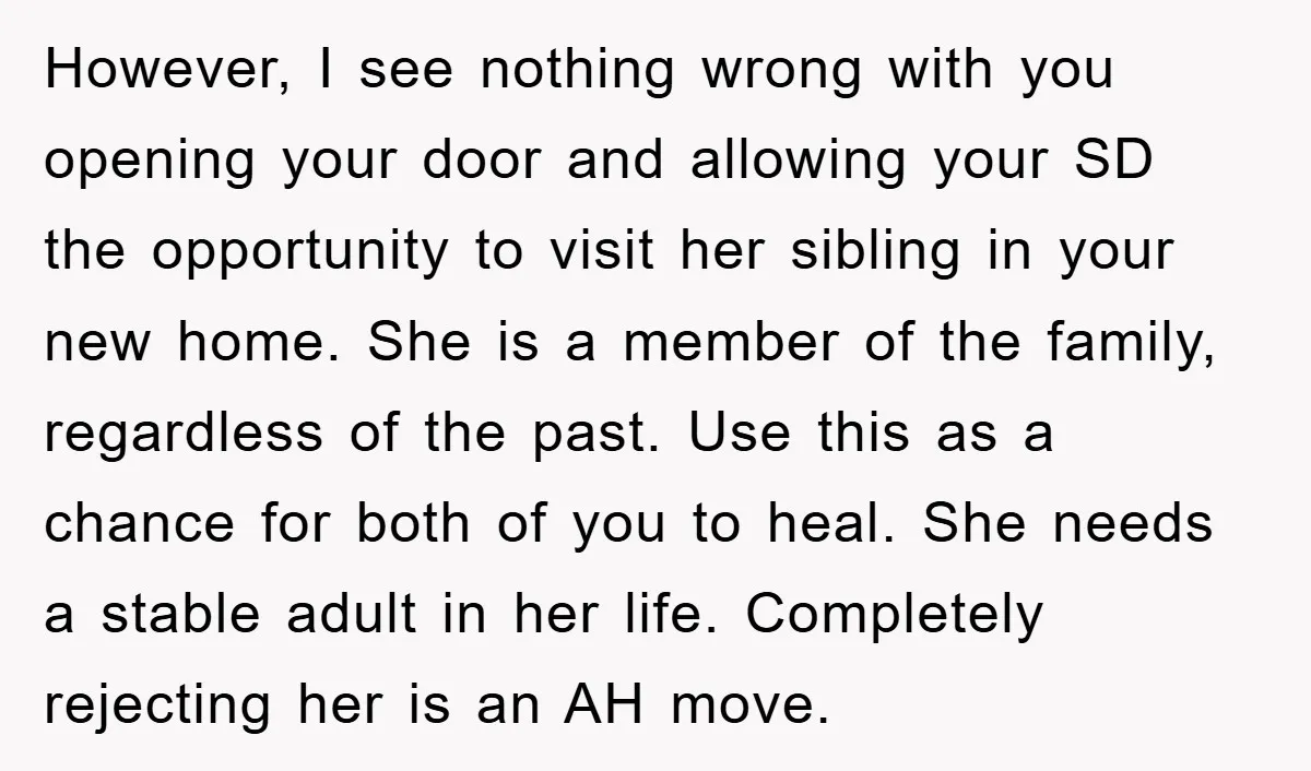 However, I see nothing wrong with you opening your door and allowing your SD the opportunity to visit her sibling in your new home. She is a member of the...