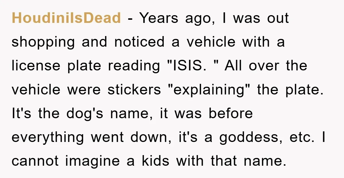 HoudiniIsDead − Years ago, I was out shopping and noticed a vehicle with a license plate reading "ISIS. " All over the vehicle were stickers "explaining" the plate. It's the...