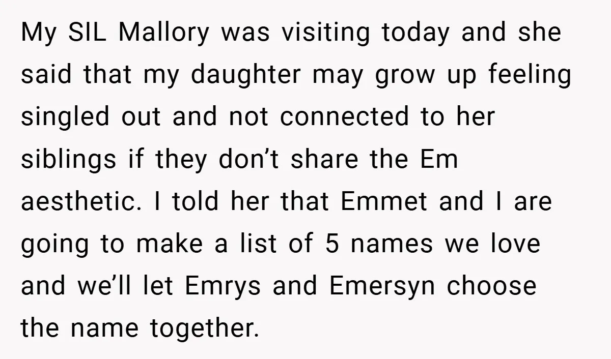 My SIL Mallory was visiting today and she said that my daughter may grow up feeling singled out and not connected to her siblings if they don’t share the Em...