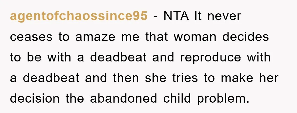 agentofchaossince95 − NTA It never ceases to amaze me that woman decides to be with a deadbeat and reproduce with a deadbeat and then she tries to make her decision...