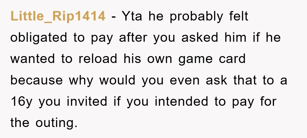 Little_Rip1414 − Yta he probably felt obligated to pay after you asked him if he wanted to reload his own game card because why would you even ask that to...