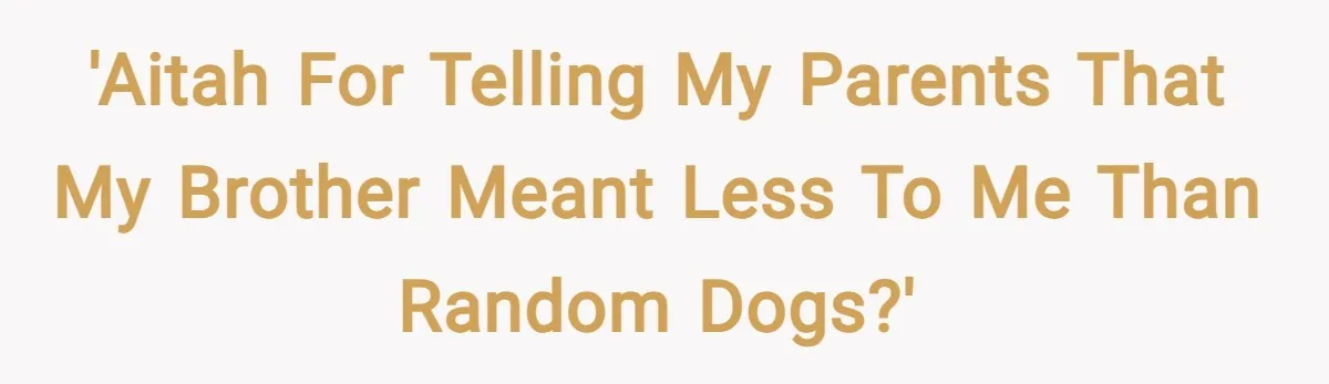 'AITAH for telling my parents that my brother meant less to me than random dogs?'