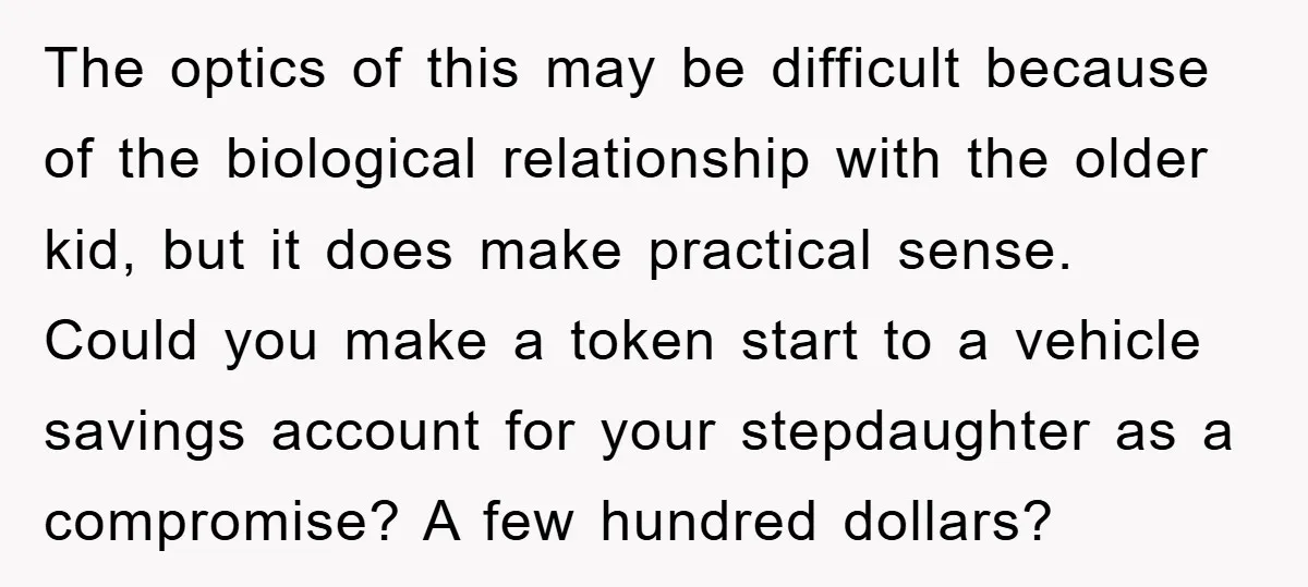 The optics of this may be difficult because of the biological relationship with the older kid, but it does make practical sense. Could you make a token start to a...