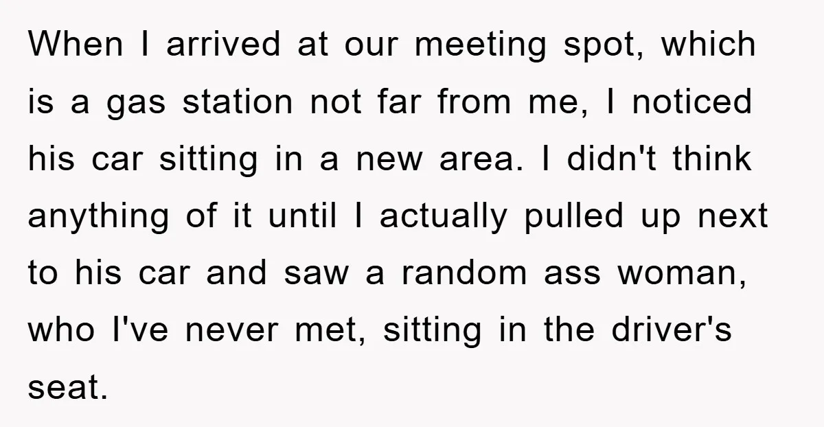 When I arrived at our meeting spot, which is a gas station not far from me, I noticed his car sitting in a new area. I didn't think anything of...