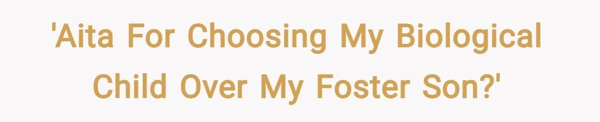 'AITA for choosing my biological child over my foster son?'