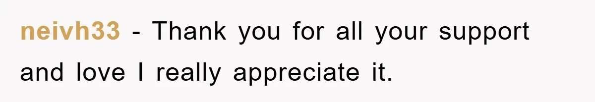 neivh33 − Thank you for all your support and love I really appreciate it.