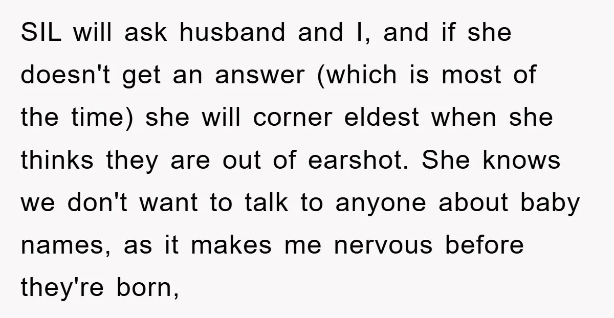 SIL will ask husband and I, and if she doesn't get an answer (which is most of the time) she will corner eldest when she thinks they are out of...