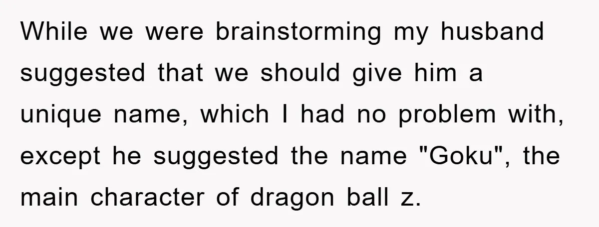 While we were brainstorming my husband suggested that we should give him a unique name, which I had no problem with, except he suggested the name "Goku", the main character...