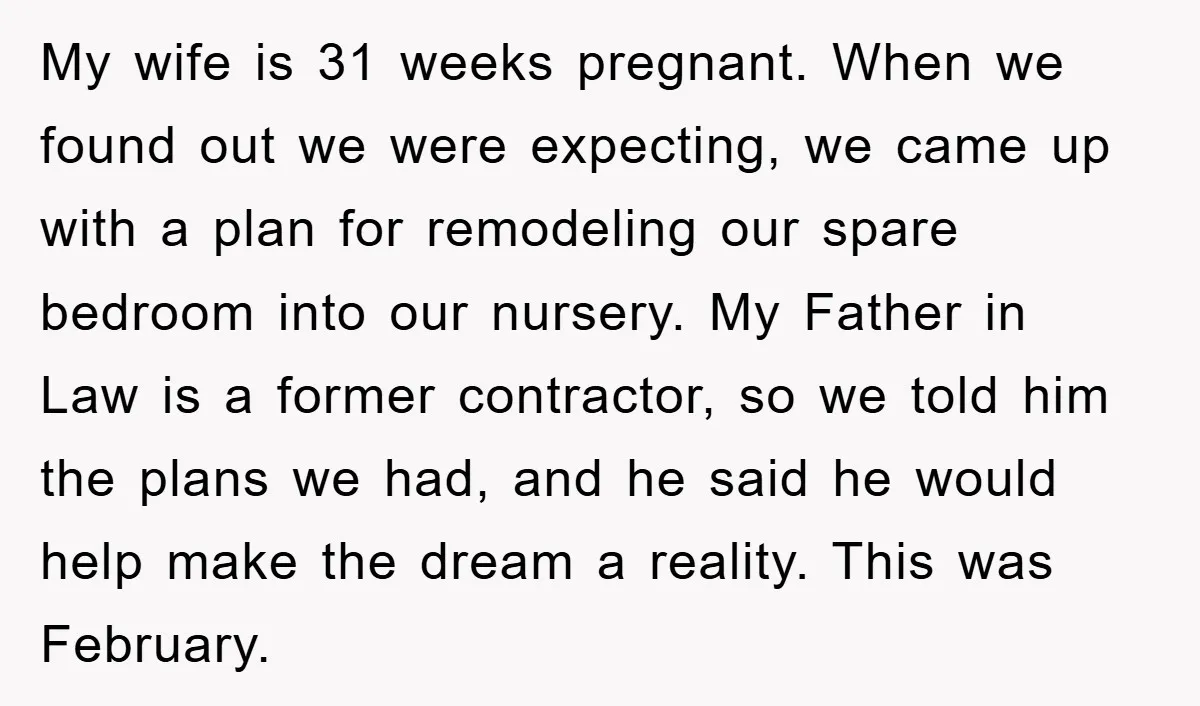 My wife is 31 weeks pregnant. When we found out we were expecting, we came up with a plan for remodeling our spare bedroom into our nursery. My Father in...