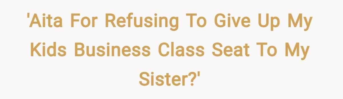 'AITA For Refusing To Give up my kids business class seat to my sister?'
